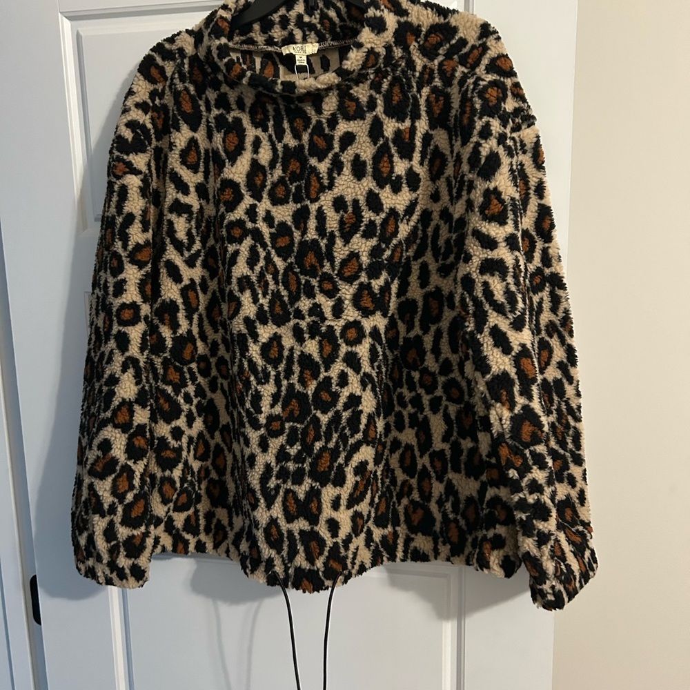 Kori Animal Print Fleece Pullover